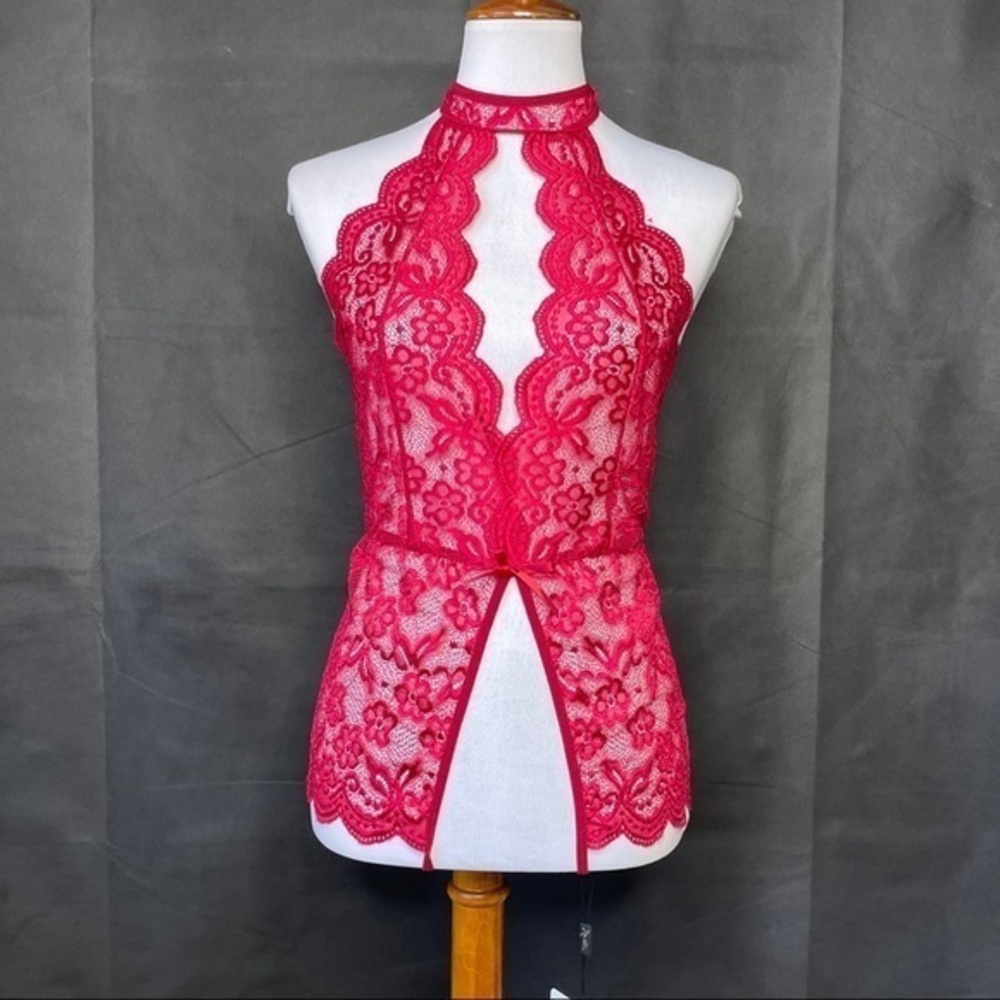 Ababoon Red One Piece Lace Sexy Baby Dolls Teddy S